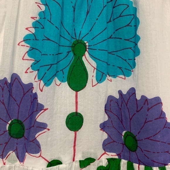 La Plage Seaside Skirt Mughal Carnation Print Cotton Sz Small Resortwear Coastal - Picture 4 of 13